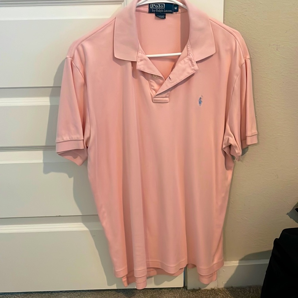 Pink polo collared shirt